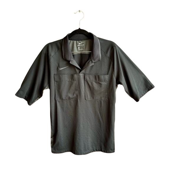 Nike Dri-FIT Referee Jersey Polo Shirt Black Men’s Medium AA0735-010 Sports - Picture 1 of 8